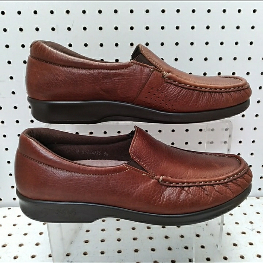 SAS TRIPAD Comfort Men's Brown Shoes Leather Loafers Slip-ons Made In 🇺🇸 10 US - Picture 2 of 6